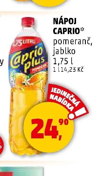 NÁPOJ CAPRIO* pomeranč, jablko 1,75 l