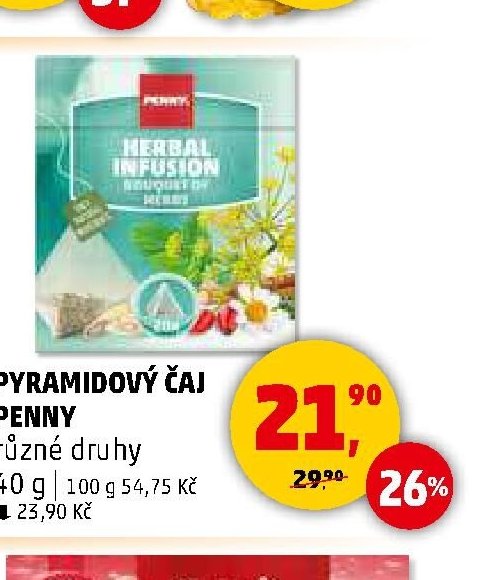 PYRAMIDOVÝ ČAJ PENNY různé druhy 40 g