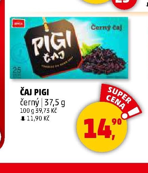 ČAJ PIGI černý 37,5 g
