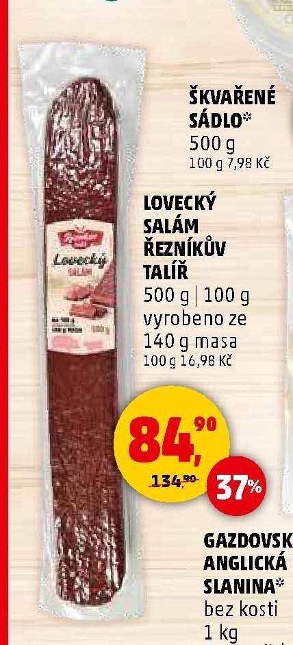 Lovecký salám řezníkův talíř