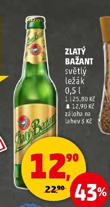 ZLATÝ BAŽANT světlý ležák 0,5 l