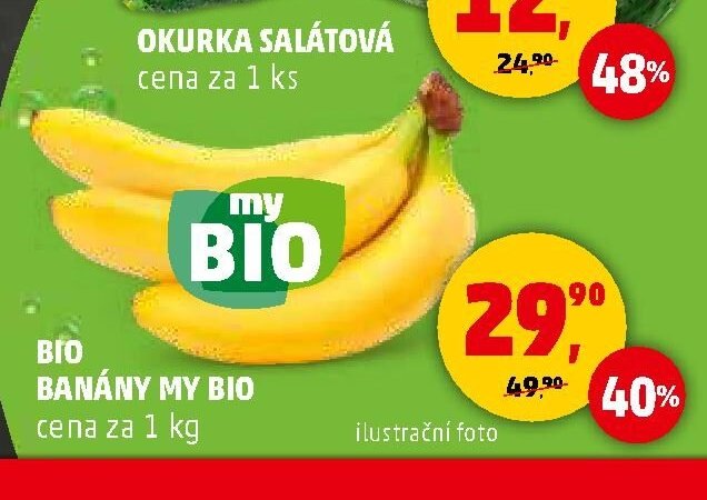 BÍO BANÁNY MY BIO cena za 1 kg