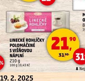 LINECKÉ ROHLÍČKY S VIŠŇOVOU NÁPLNÍ