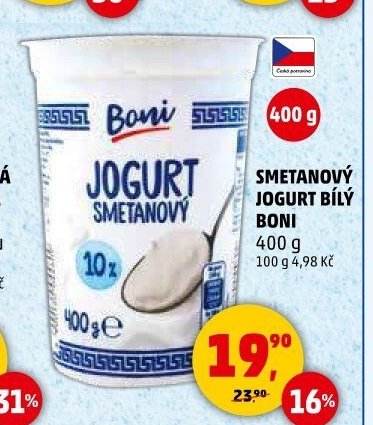 Smetanový jogurt bílý Boni