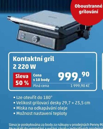 Kontaktní gril 2 220 W