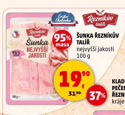 ŠUNKA ŘEZNÍKŮV TALÍŘ nejvyšší jakosti 100 g