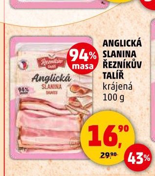 ANGLICKÁ SLANINA ŘEZNÍKŮV TALÍŘ krájená 100 g