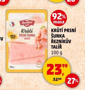 KRŮTÍ PRSNÍ ŠUNKA ŘEZNÍKŮV TALÍŘ 100 g