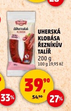 UHERSKÁ KLOBÁSA ŘEZNÍKŮV TALÍŘ 200 g