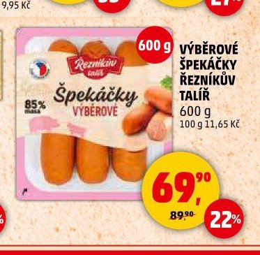 VÝBĚROVÉ ŠPEKÁČKY ŘEZNÍKŮV TALÍŘ 600 g