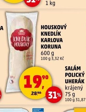 Houskový knedlík Karlova Koruna