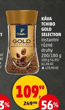 Káva Tchibo Gold Selection instantní různé druhy 200/180 g