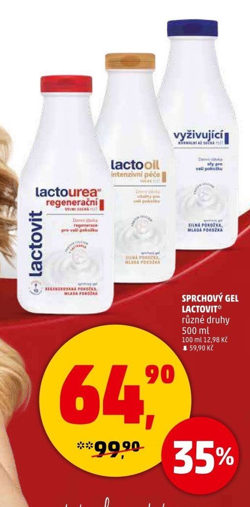 SPRCHOVÝ GEL LACTOVIT různé druhy 500 ml