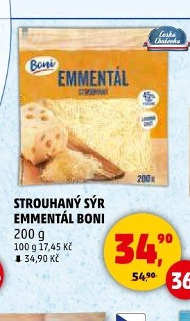 STROUHANÝ SÝR EMMENTÁL BONI 200 g