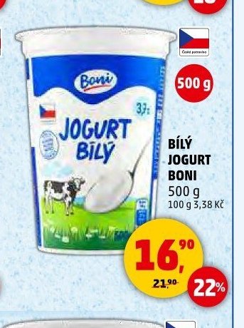 BÍLÝ JOGURT BONI 500 g