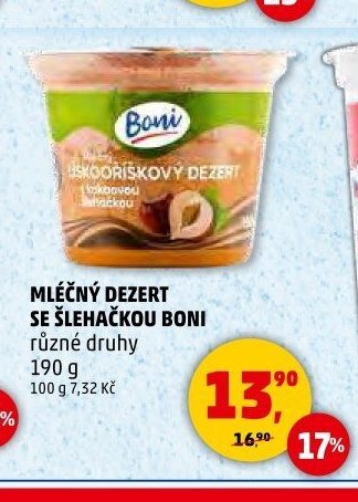 MLÉČNÝ DEZERT SE ŠLEHAČKOU BONI 190 g