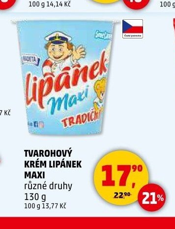 Tvarohový krém Lipánek Maxi