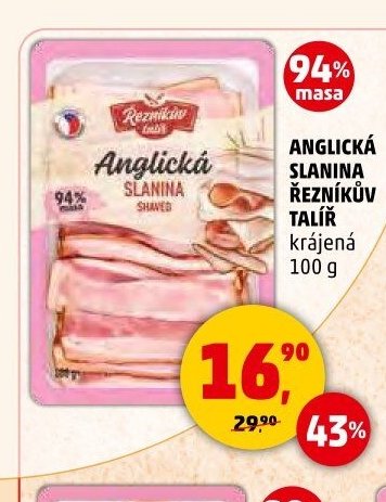 ANGLICKÁ SLANINA ŘEZNÍKŮV TALÍŘ krájená 100 g