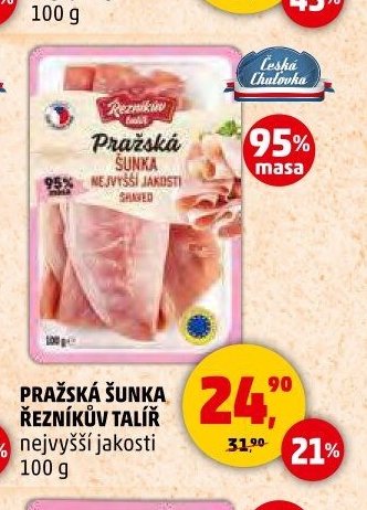 PRAŽSKÁ ŠUNKA ŘEZNÍKŮV TALÍŘ nejvyšší jakosti 100 g