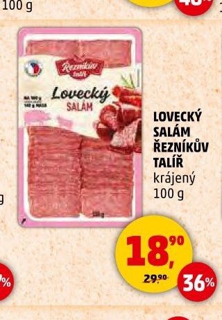LOVECKÝ SALÁM ŘEZNÍKŮV TALÍŘ krájený 100 g