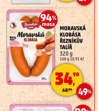 Moravská klobása Řezníkův talíř
