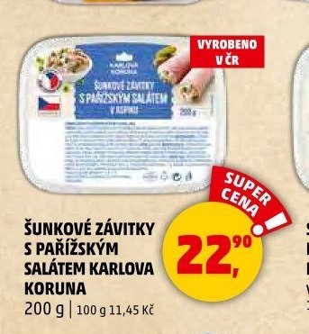 Sunkove zavitky s parizskym salatem Karlova Koruna
