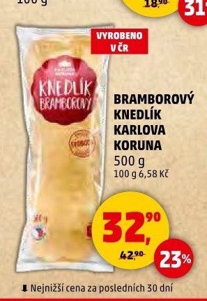 Bramborovy knedlik Karlova Koruna
