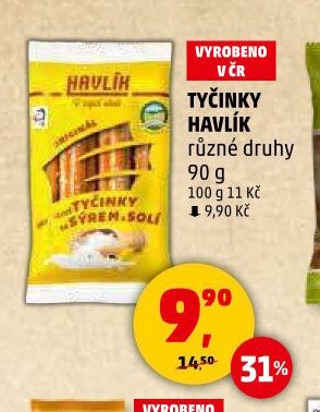 Tyčinky Havlík různé druhy