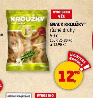 Snack Kroužky různé druhy