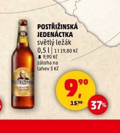 Postřižinská Jedenáctka světlý ležák