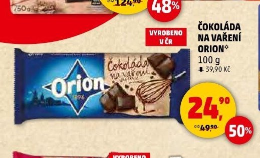 Čokoláda na vaření Orion