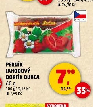 Perník jahodový dortík Dubea
