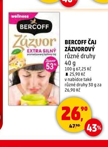 BERCOFF ČAJ ZÁZVOROVÝ