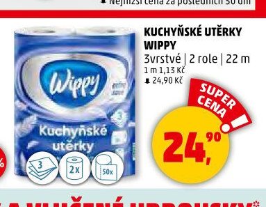 KUCHYŇSKÉ UTĚRKY WIPPY 3vrstvé 2 role