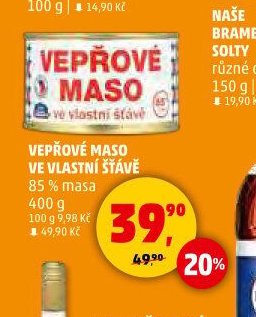 VEPŘOVÉ MASO VE VLASTNÍ ŠŤÁVĚ