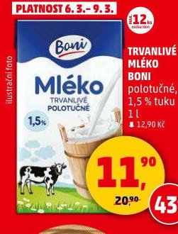 Trvanlivé mléko Boni