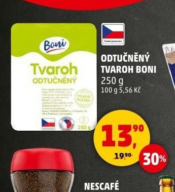 Tvaroh odtučněný Boni