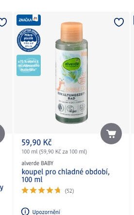 alverde Baby koupel pro chladné období