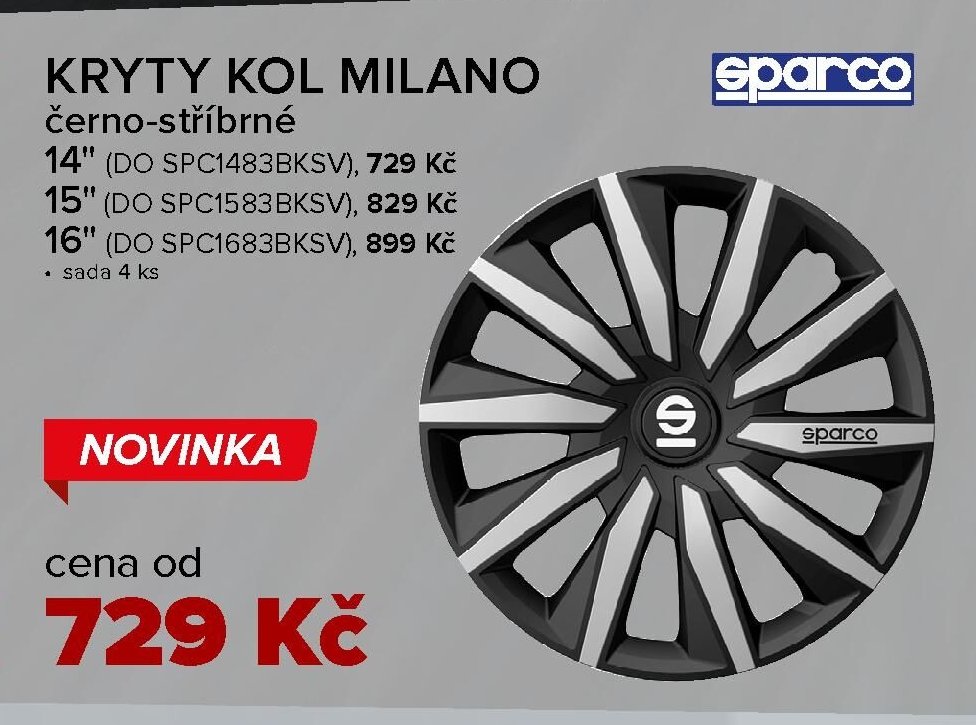 KRYTY KOL MILANO černo-stříbrné
