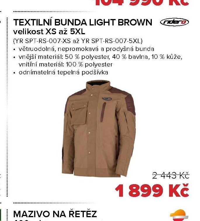 TEXTILNÍ BUNDA LIGHT BROWN