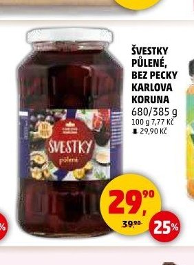 ŠVESTKY PŮLENÉ KARLOVA KORUNA
