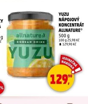 YUZU NÁPOJOVÝ KONCENTRÁT ALLNATURE