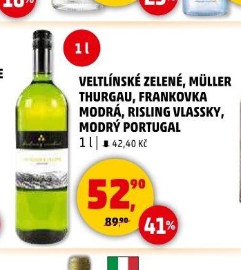 VELTLÍNSKÉ ZELENÉ, MÜLLER THURGAU, FRANKOVKA MODRÁ, RISLING VLASSKY, MODRÝ PORTUGAL