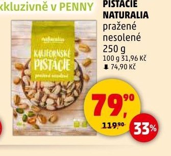 KALIFORNSKÉ PISTÁCIE NATURALIA pražené nesolené 250 g