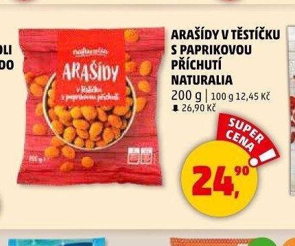 ARAŠÍDY V TĚSTÍČKU S PAPRIKOVOU PŘÍCHUTÍ NATURALIA 200 g