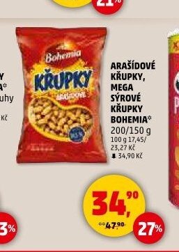 ARAŠÍDOVÉ KŘUPKY, MEGA SÝROVÉ KŘUPKY BOHEMIA 200/150 g