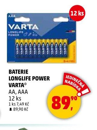 Baterie Longlife Power Varta 12 ks