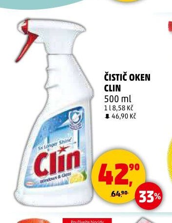 Čistič Oken Clin 500 ml