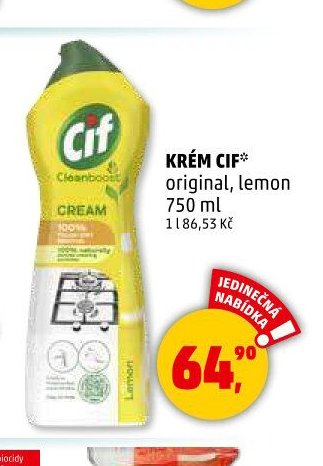 Krém Cif original, lemon 750 ml