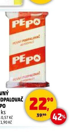 Pevný podpalovač Pepo 40 ks